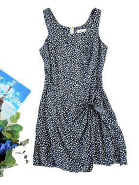 R Wear Rampage Women's Vintage Sleeveless Mini Dress Blue Dainty Floral Romantic